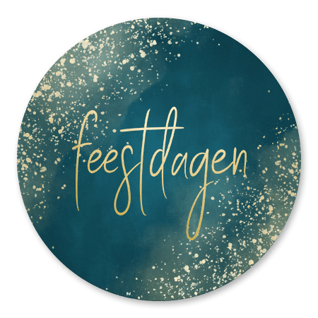 Kerst - Donkerblauw, gouden spetters en feestdagen
